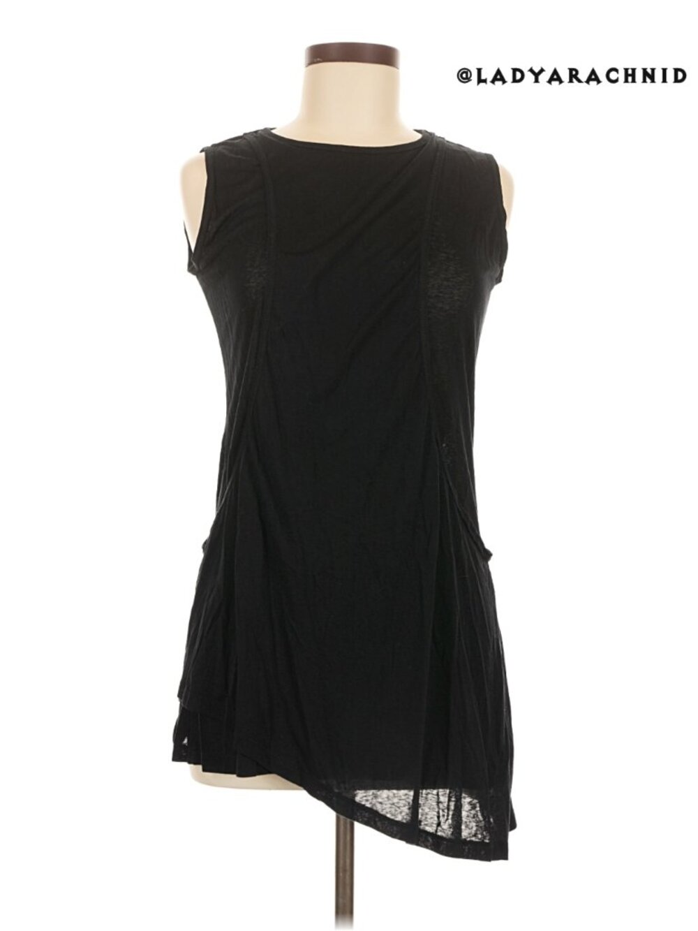 DISTURBIA asymmetrical goth sleeveless stretch tunic top size US6 - Picture 5 of 8